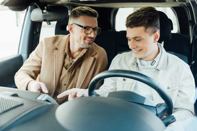 Father lets his son drive his car