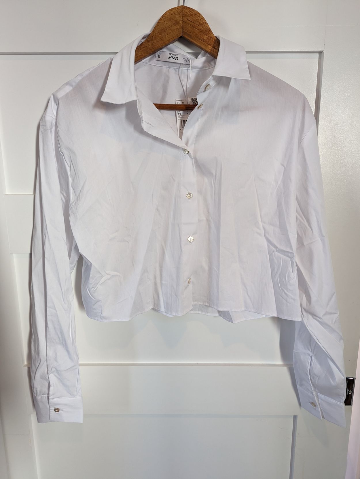 Mango Cropped Cotton Shirt